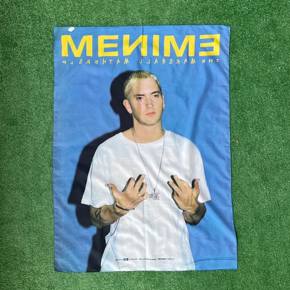 Vintage 2001 Eminem Marshall Mathers LP Tapestry Wall Hanging Y2K Rap Decor